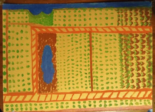 Christine P, 11,100 trees & planting, acrylic.
